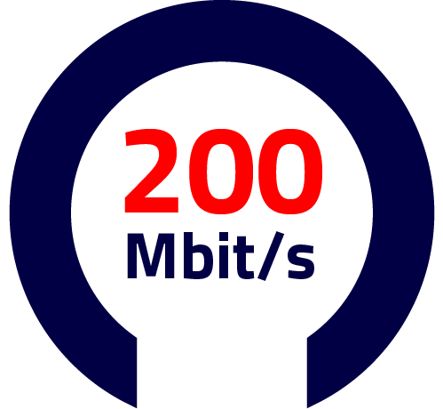 FIBRA 200 mega con banda mminima garantita